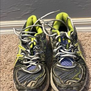 Asics Women's Athletic Shoes - Gray and Neon Yellow